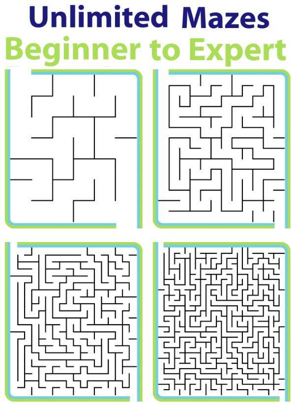 Free printable mazes for kids, from beginner to expert