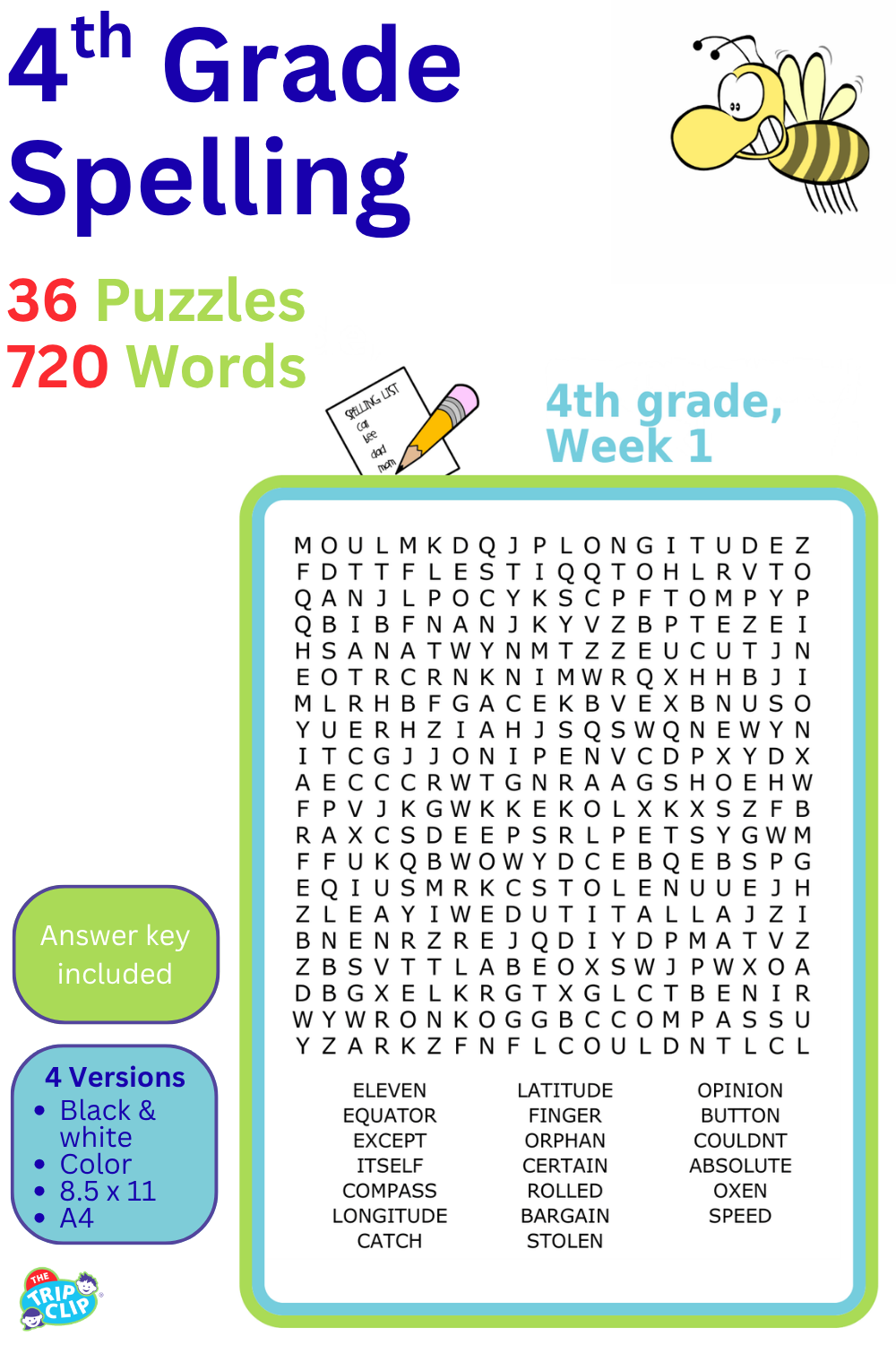 Kindergarten Travel Pack: road trip bingo, maze, coloring page, crossword puzzle