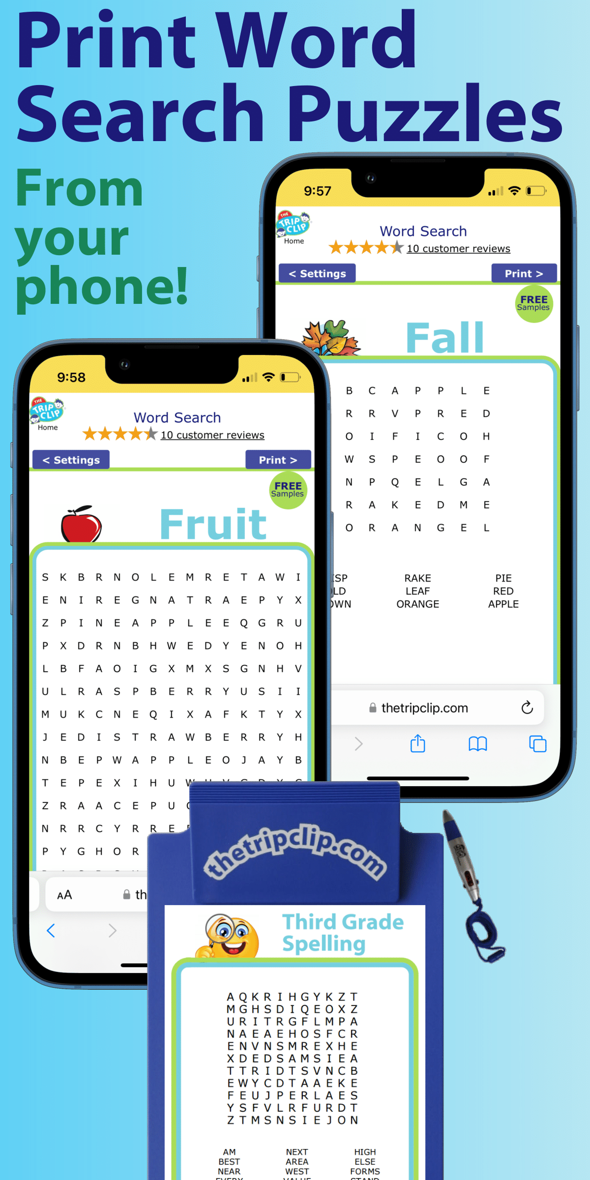 Fall themed printable word search puzzle for kids