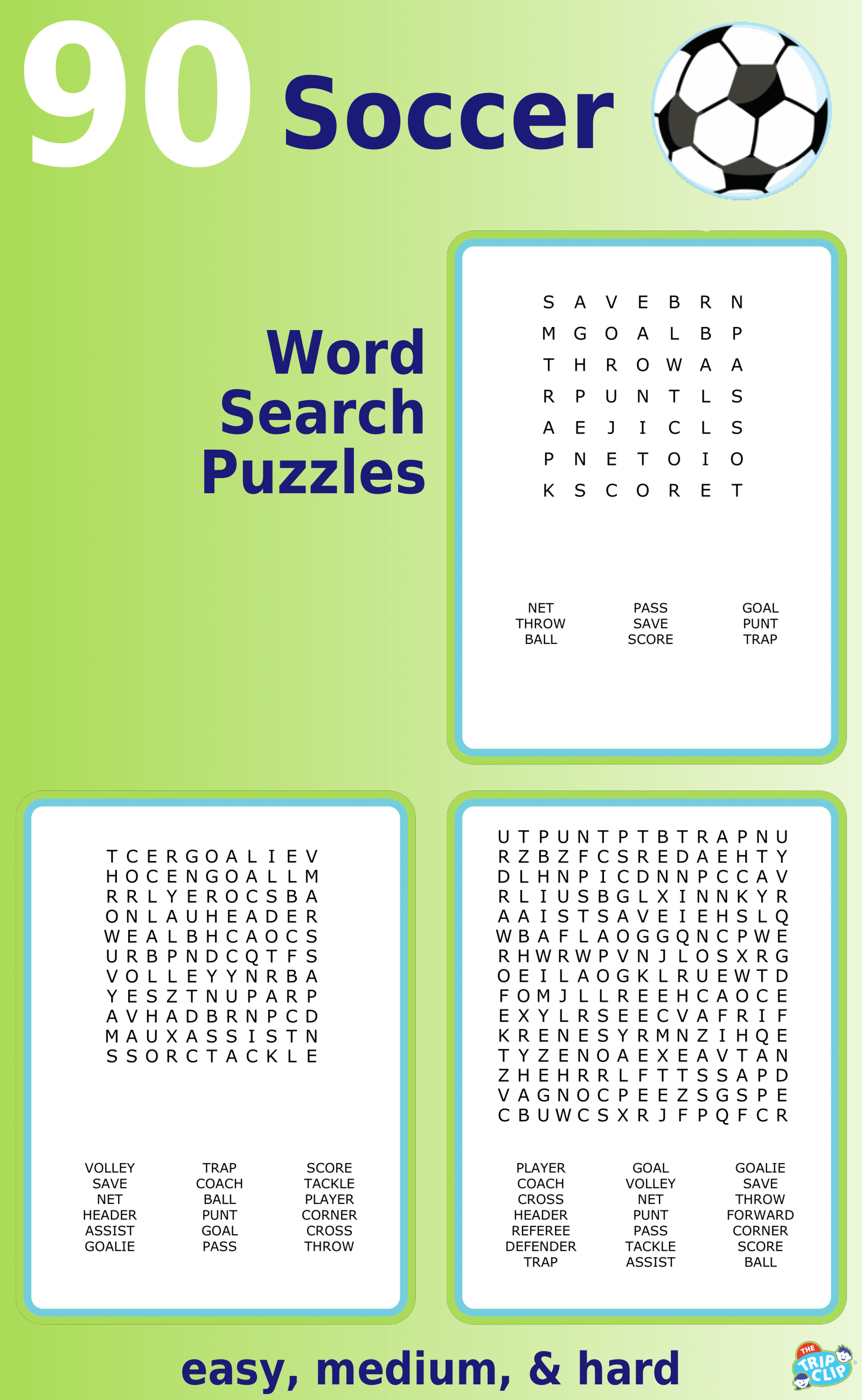 7x7, 11x11, and 15x15 Halloween-themed word search puzzles