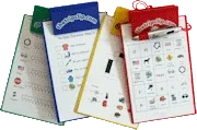 Four kid-sized clipboards with printable activities for kids