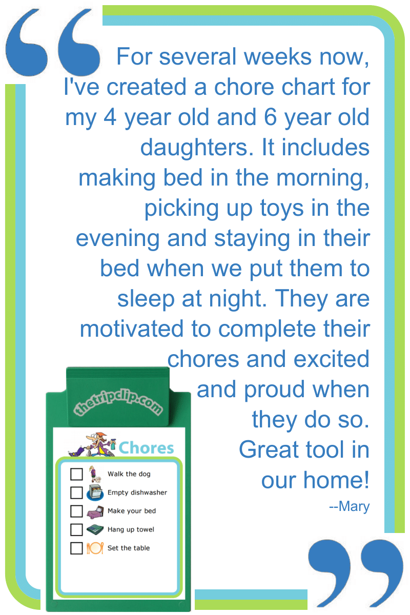 Positive review from a customer (Mary) saying it made her kids motivated and proud