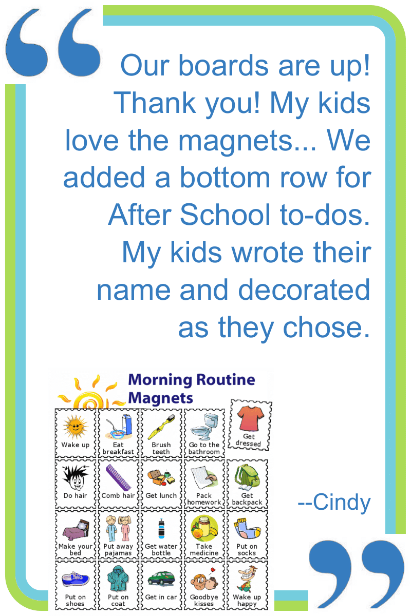 Postive review from a customer for the magnetic bedtime routine