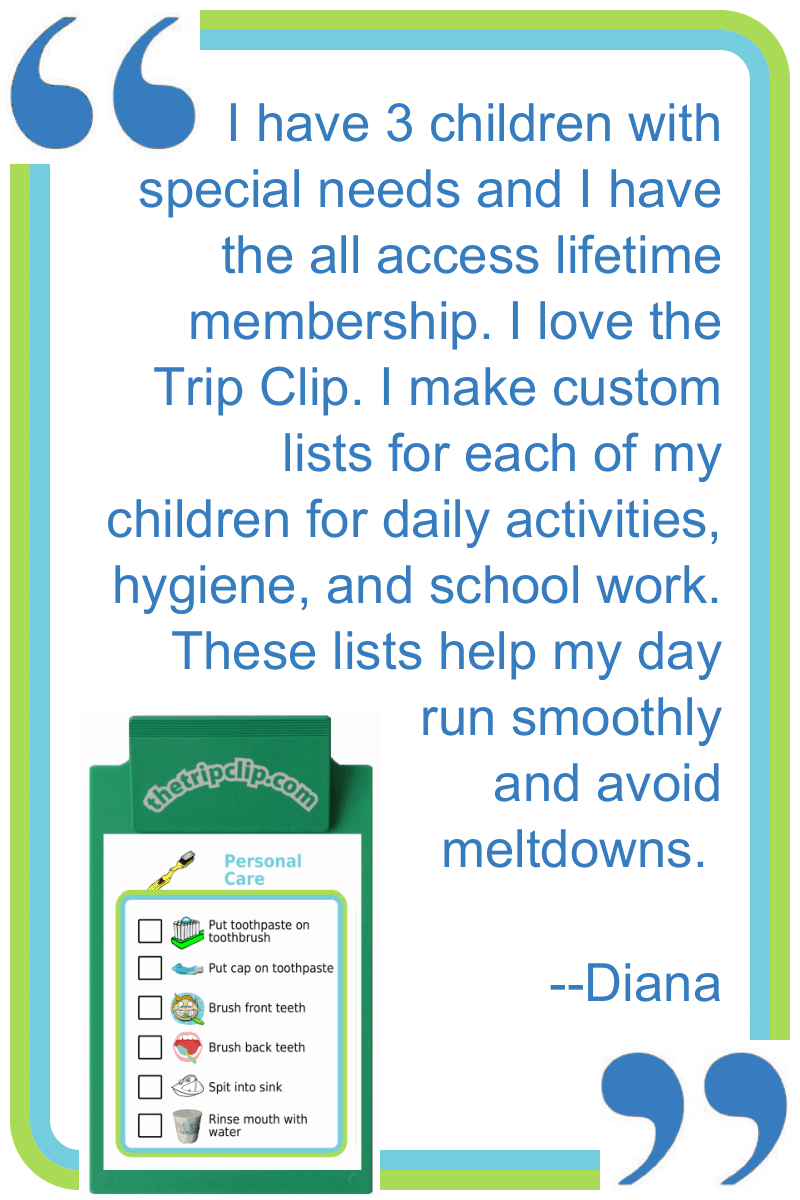 Positive review from a customer (Diana) who uses this with her special needs child